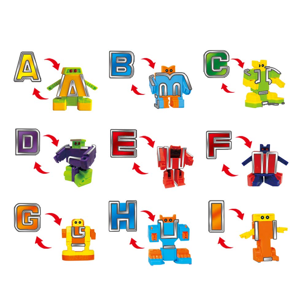 Cyeah Alphabet Robot Toys For Preschool Kids Education, Transforming Robotic Toys 26 Pieces