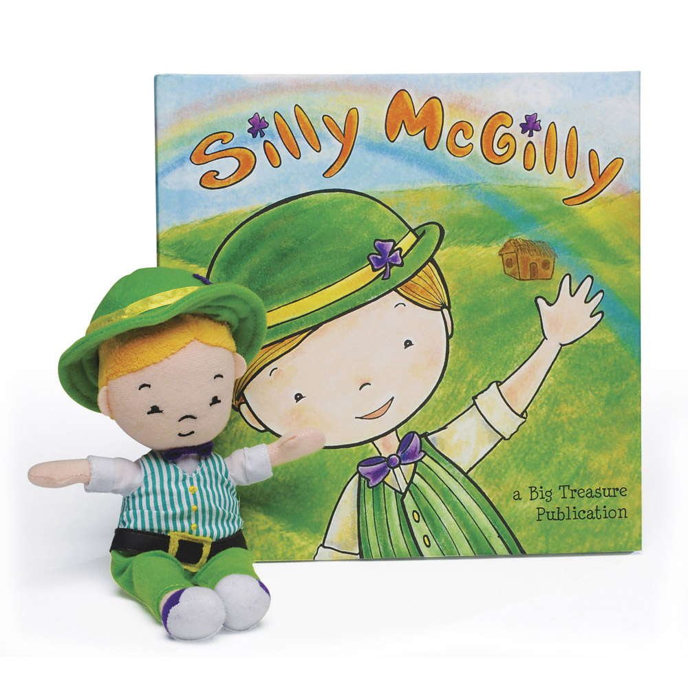Silly McGilly St. Patrick's Day Plush Children's Book - Fun Leprechaun Tricks & Family Toy