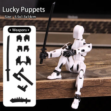 Dumwick Titan13 Action Figure, Lucky Robot 13 Action Figure,3D Printed Multi-Jointed Movable Action Figures,Dummy Robot 13 Figur