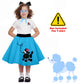 Pikpops 1950S Girls Poodle Skirt Dress Up Kit, Bobby Sock,Chiffon Scarf, 50S Costume Outfit For Kids Toddler (Blue, 4-6 Yrs)