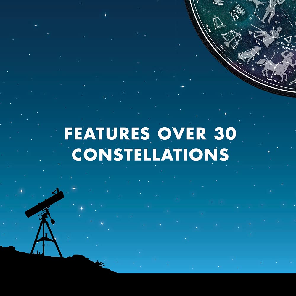 Ridley's Games: Map of The Stars 1000-Piece Jigsaw Puzzle |Perfect for Astrology/Astronomy Lovers with Over 30-Unique Constillations | Perfect Room D?cor Once Completed | Storage Tube Included