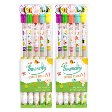 Spring Smencils (2 Pack) - Hb #2 Patented Gourmet Scented Pencils, 5 Count, Gifts For Kids, School Supplies, Classroom Rewards, Easter Day