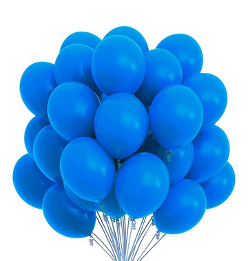 Prextex 75 Blue Party Balloons 12 Inch Blue Balloons With Matching Color Ribbon For Blue Theme Party Decoration, Weddings, Baby Shower, Birthday Parties Supplies Or Arch Décor - Helium Quality