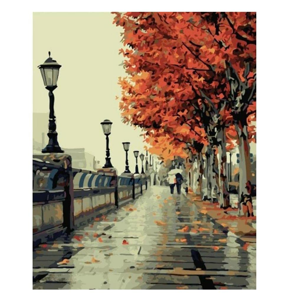 Enakshi Frameless Diy Painting By Numbers Canvas Painting Art Picture Maple Leaves|Crafts | Art Supplies | Painting Supplies | P