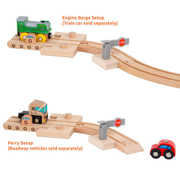 Orbrium Toys 68 Pcs Wooden Train Track Expansion Pack Compatible with Thomas Wooden Train, Brio, Thomas The Tank Engine (68 Pcs)