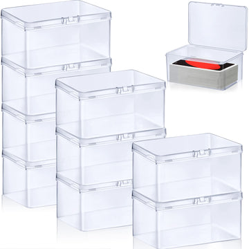Qunclay 10 Pcs Playing Card Cases Trading Card Deck Case Clear Playing Card Box Playing Deck Card Storage Box Card Organizer Com