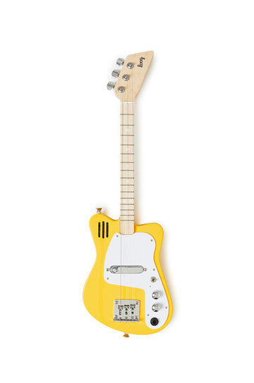 Loog Mini Electric kids Guitar for Beginners built-in Amp Ages 3+ Learning App and Lessons Included Yellow