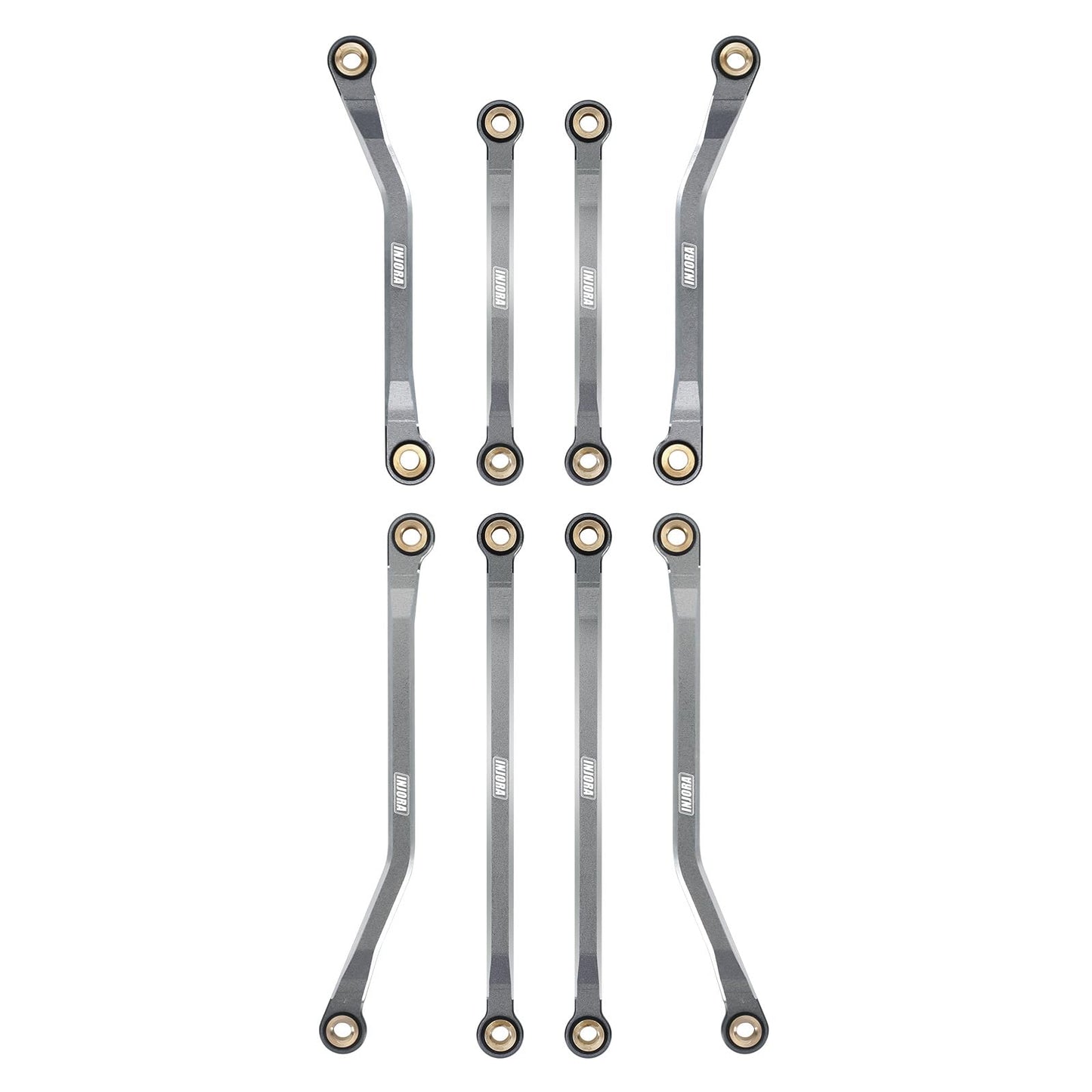 INJORA High Clearance Chassis Links CNC Aluminum Links Set for TRX4M Defender Bronco 1/18 Upgrade Parts (Grey)