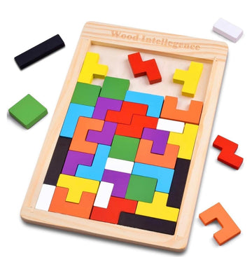 Pn Avan Wooden Tangram Puzzle For Kids 40 Pieces | Montessori Brain Teaser Blocks Game | Educational Wooden Toys For Toddlers | 