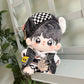 Niannyyhouse 10Cm Plush Doll Clothes Black And White Suits Beret Vests Hoodie Pants Doll Accessories Dress Up