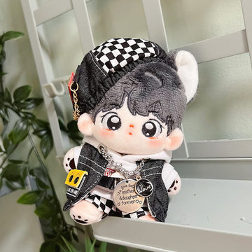 Niannyyhouse 10Cm Plush Doll Clothes Black And White Suits Beret Vests Hoodie Pants Doll Accessories Dress Up