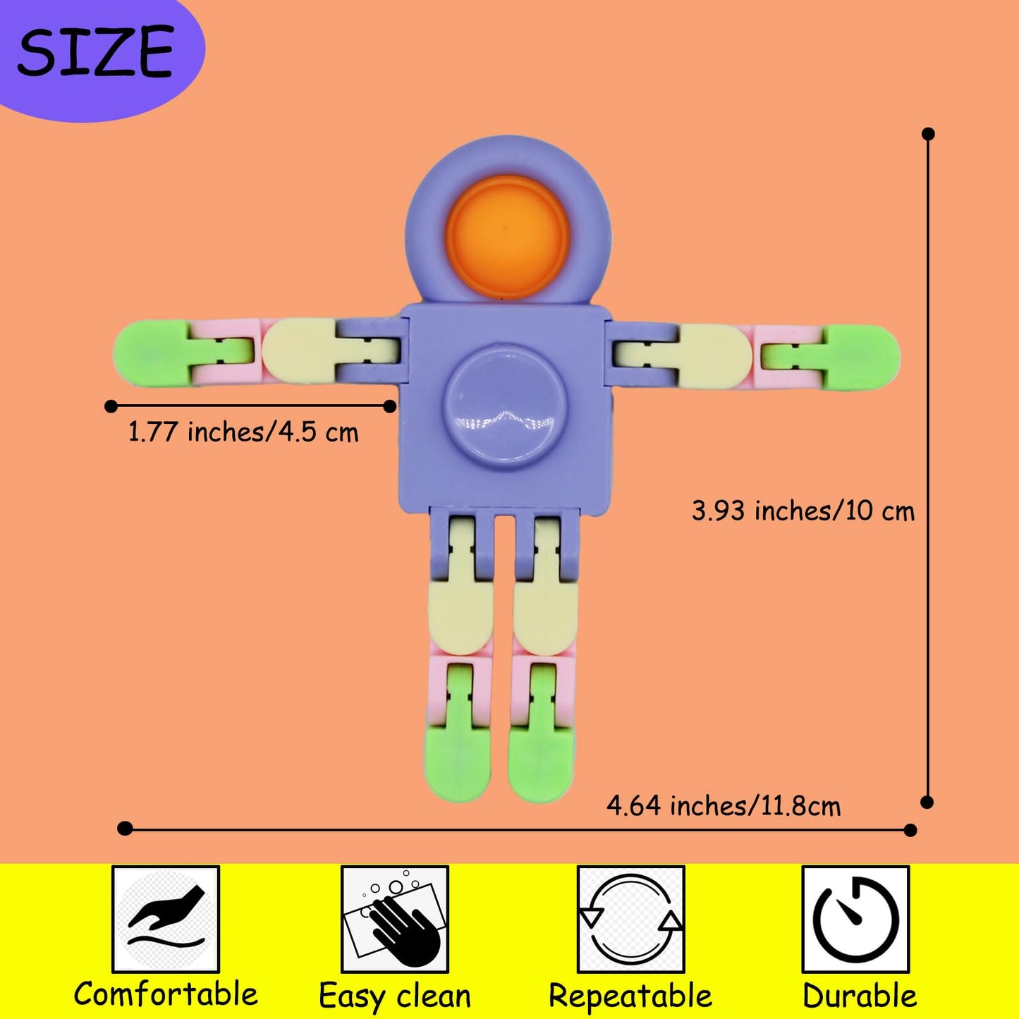 8 Pack Pop Fidget Spinner, Deformable Fidget Spinners For Kids, Wacky Tracks Fidget Toys, Diy Chain Robot Fingertip Toy For Good