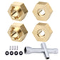 Brass Wheel Hex Hubs & Locknuts for Axial SCX24 1/24 RC Crawler Car Truck AXI90081 Upgrades Parts