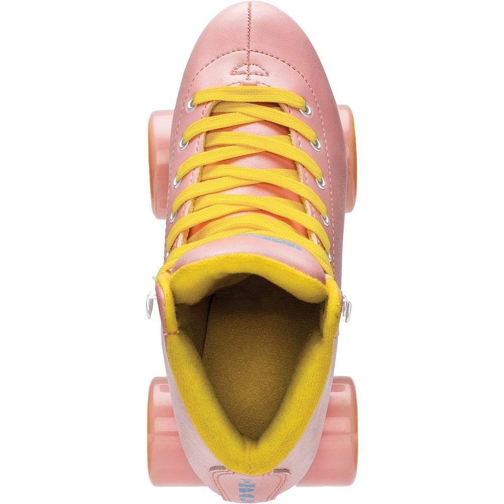 Impala Rollerskates Quad Skate for Girls, Pink/Yellow, Size 8 (US Men's 6, Women's 8), PVC & Aluminum Alloy, Model: model