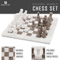 Radicaln Marble Chess Set 15 Inches White And Grey Oceanic Handmade Chess Sets For Adults -1 Chess Board & 32 Chess Pieces - Board Chess Game 2 Player
