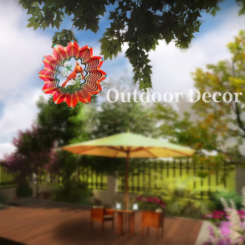 Cardinal Wind Spinner Outdoor Cardinal Spinner For Garden And Yard D  Cor Cardinal Gifts For Women/Men Red Cardinal Spinner With