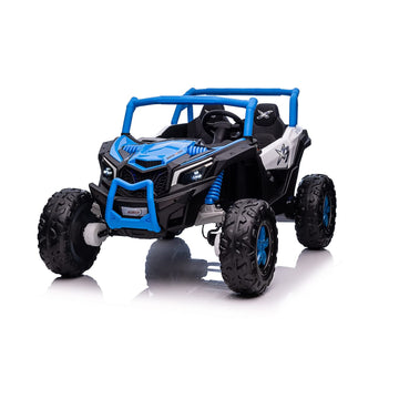 Nitoess 24V 2 Seater Ride On Truck For Kids,2Wd/4Wd Ride On Utv With Remote Control,Electric Toy Car,Xxl Ride On Buggy Rubber-Plastic Polymerized Tires For Kids,Max Load Capacity 200Lbs(Blue)