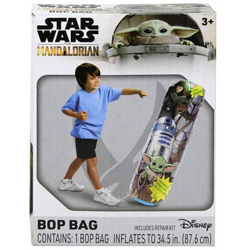 Mandalorian Bop Bag for Kids - Star Wars Toy Bundle with Baby Yoda Punching Bag for Outdoor Play, Plus Stickers and More | Manda