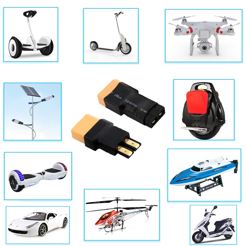 2Pairs XT90 Male Female RC Battery Charger Adapter Connector Compatible with Slash / Rustler / Stampede / Bandit / E Revo RC Car