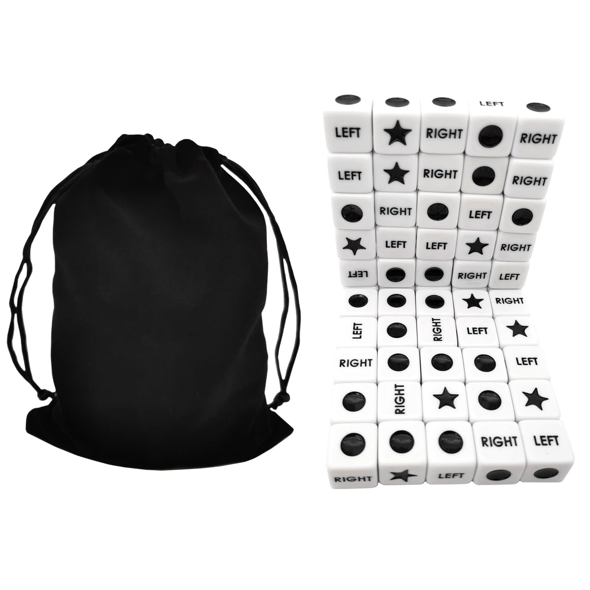 Ahoper 50 Pieces Left Right Center Dice Only 50 Dices Left Right Center Dice Game Prime Dice Only,Left Right Center Bulk,16mm St