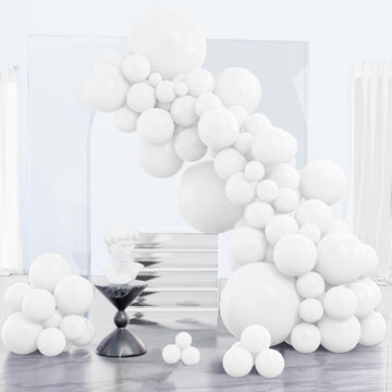 Partywoo White Balloons, 85 Pcs Matte White Balloons Different Sizes Pack Of 18 Inch 12 Inch 10 Inch 5 Inch White Balloons For Balloon Garland Or Balloon Arch As Birthday Party Decorations, White-Y13