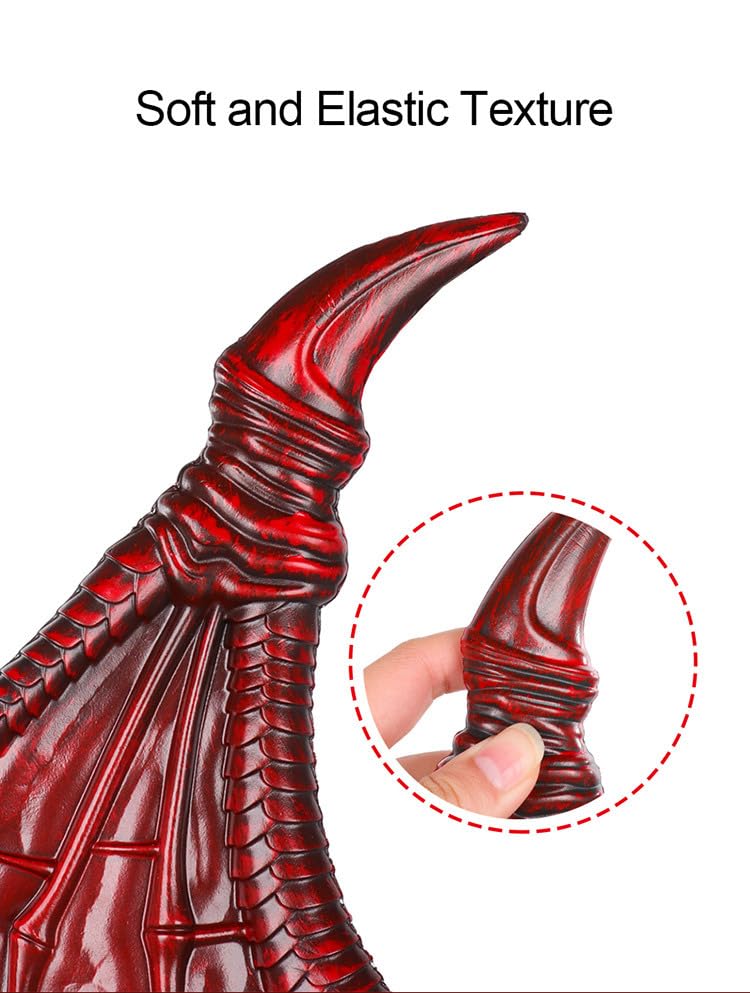 Kids Dinosaur Costume Dress Up Wings Dragon Tail Mask Set Halloween for Children Birthday Party Favors Gifts (red)