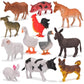 Zcpotizi 12 Pack Large Farm Animals Toys For Kids 3-5 Year Old Toddlers Realistic Plastic Farm Animal Figures Playset Animal Pou