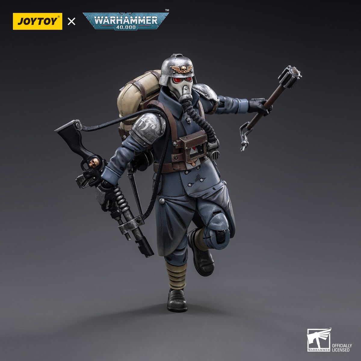JOYTOY Warhammer 40K Astra Militarum Death Korps of Krieg Veteran Squad Sergeant 1/18 Action Figures Joy Toy Mecha Figure Model