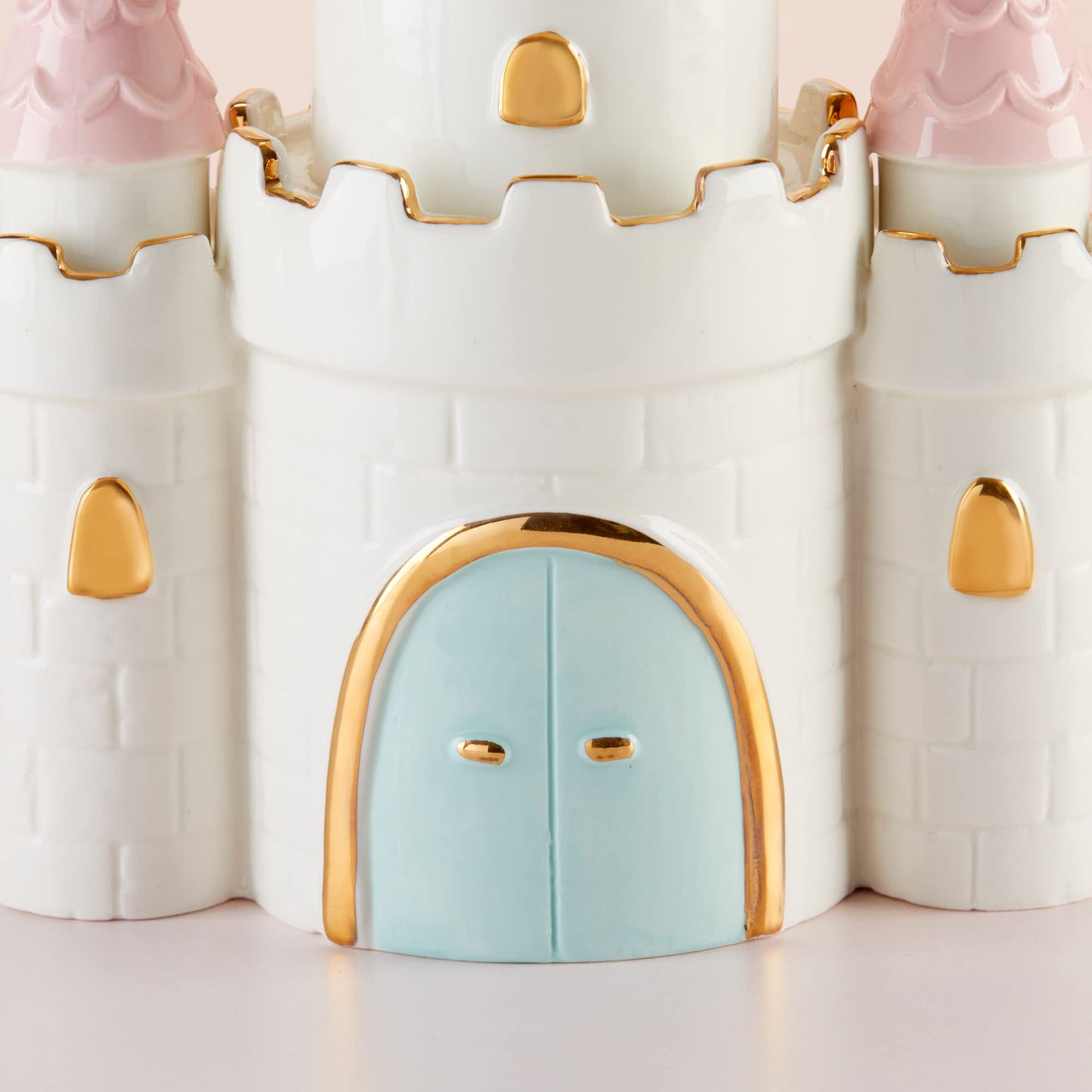 Baby Aspen Simply Enchanted Ceramic Porcelain Princess Castle Piggy Bank Room Decor & Gift, Multicolored , 7.3X4.1X10.2 Inch (Pack Of 1)