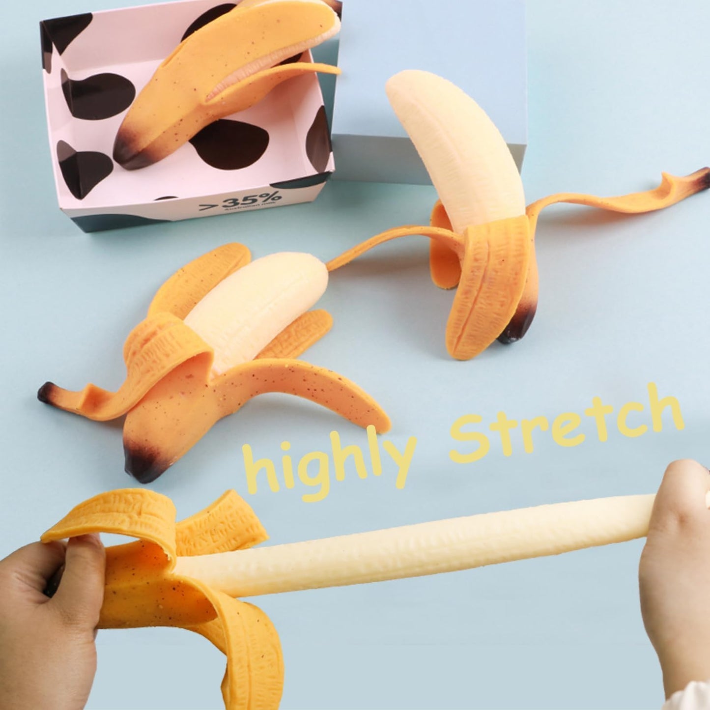 3 Pcs Squishy Banana Toys Simulated Peeling Banana Decompression Toy Stress Relief Simulation Bananas Party Favors For Adults Ap