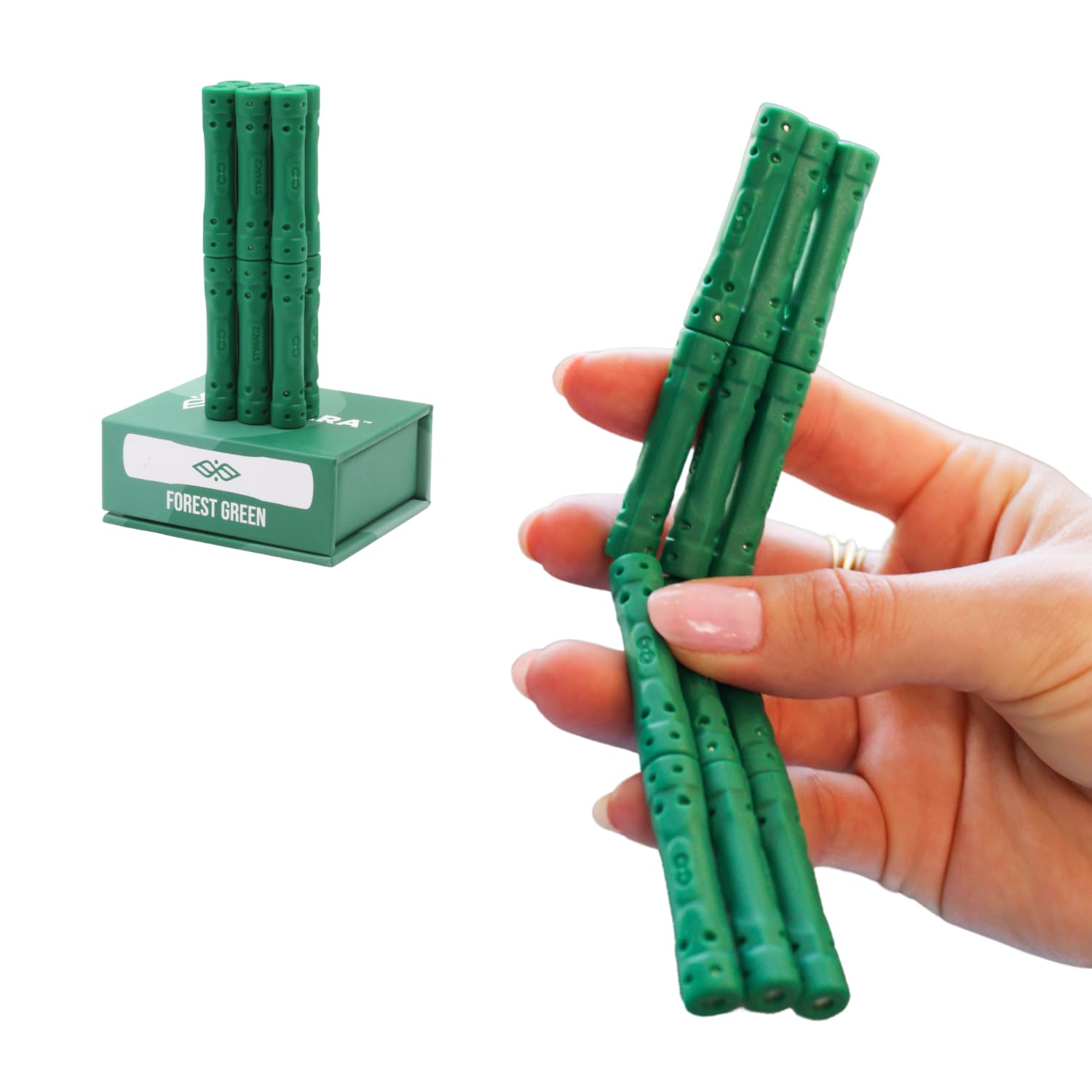 Stimara Stimagz Series II - Magnet Fidget for Reduce Stress & Focus -Boost Concentration & Break Bad Habits with a Fidget Toy - Unlock Endless Patterns & Calm Your Mind with Stimagz - (Forest Green)
