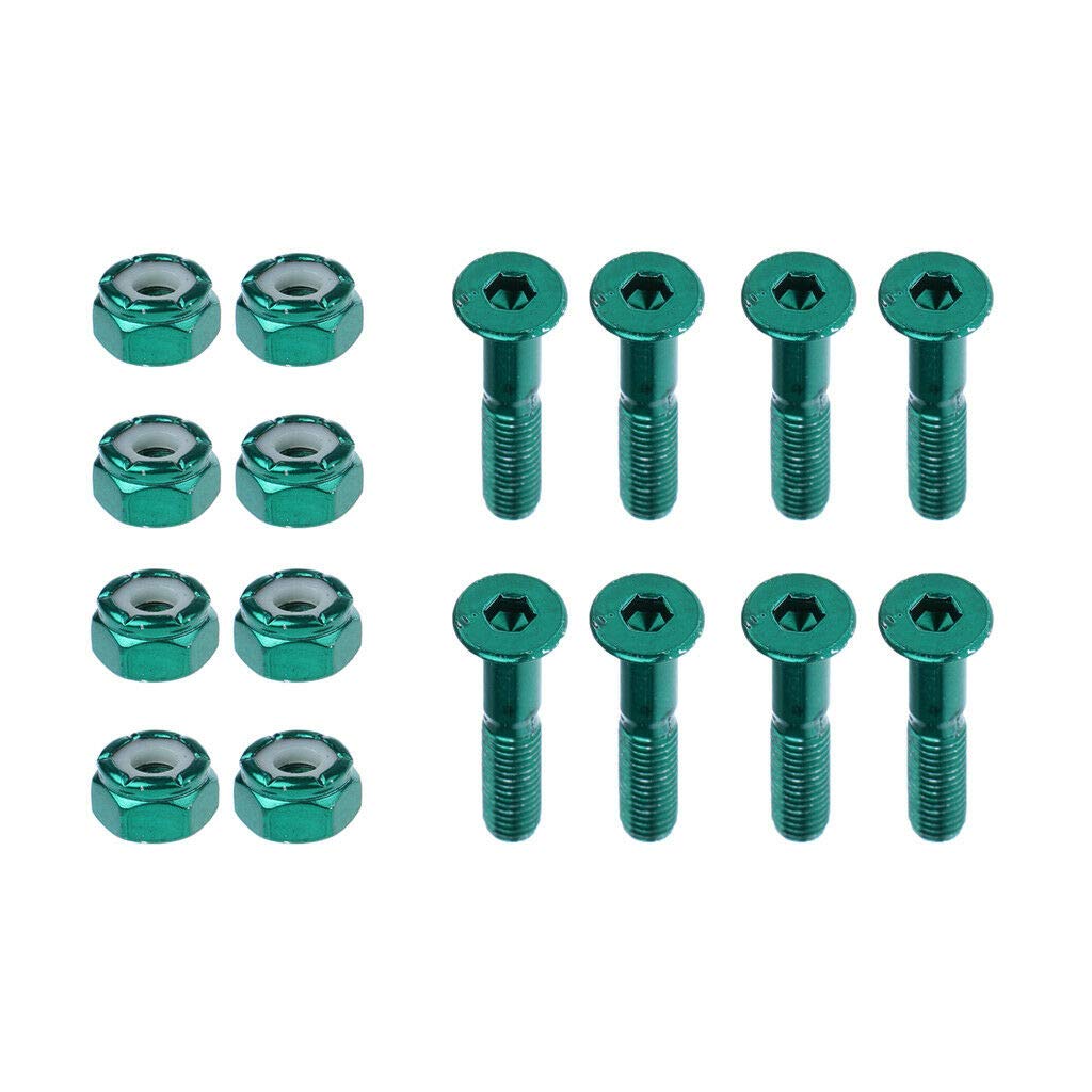 3NH 8pcs Replacement Skateboard Truck Hardware Longboard Screws Bolts 1 Green