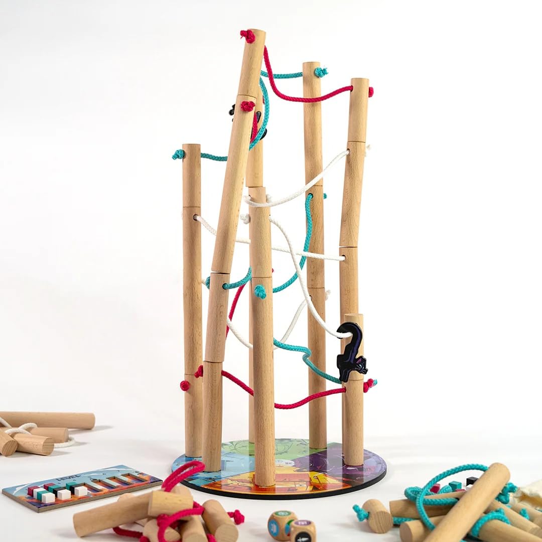 Hachette Boardgames Nekojima - Dexterity Stacking Game for 1-5+ Players, Ages 8+, Wooden, Model 238333, 15 Minutes Playtime