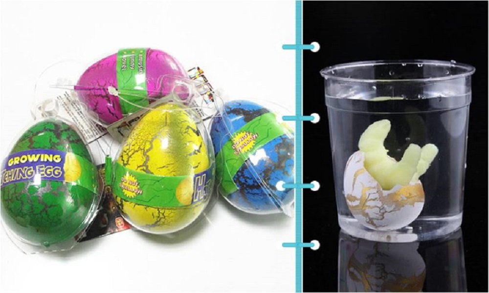 Gracesdawn 12 Pack Dinosaur Egg Cute Magic Growing Dinosaur Egg Add Water Child Gift Hatching Inflatable Toy(Color Cracks)