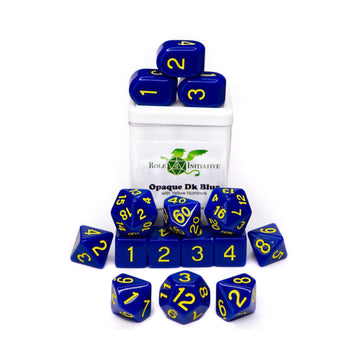 Role 4 Initiative Poly Set - Opaque Dark Blue W/Gold And Arch'D4 (15)