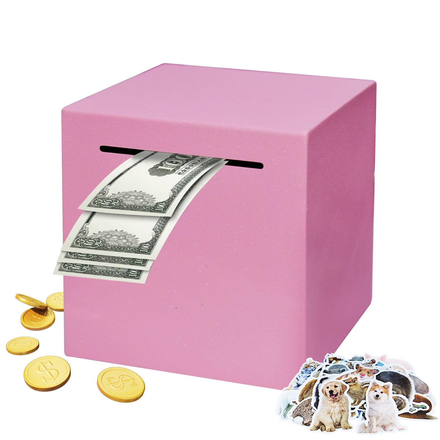 Totola Stainless Steel Piggy Bank for Adults, Indestructible Savings Box for Cash, Must-Break-to-Open Metal Secure Money Banks f