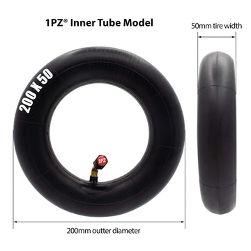 1Pz X02-20W 200X50 Inner Tubes 2 Pack Heavy Duty Electric Scooter Tire Tube Replacement For Razor E100 E150 E200 Power Core E100 Dune Buggy Epunk Crazy Cart Powerrider 360 Espark