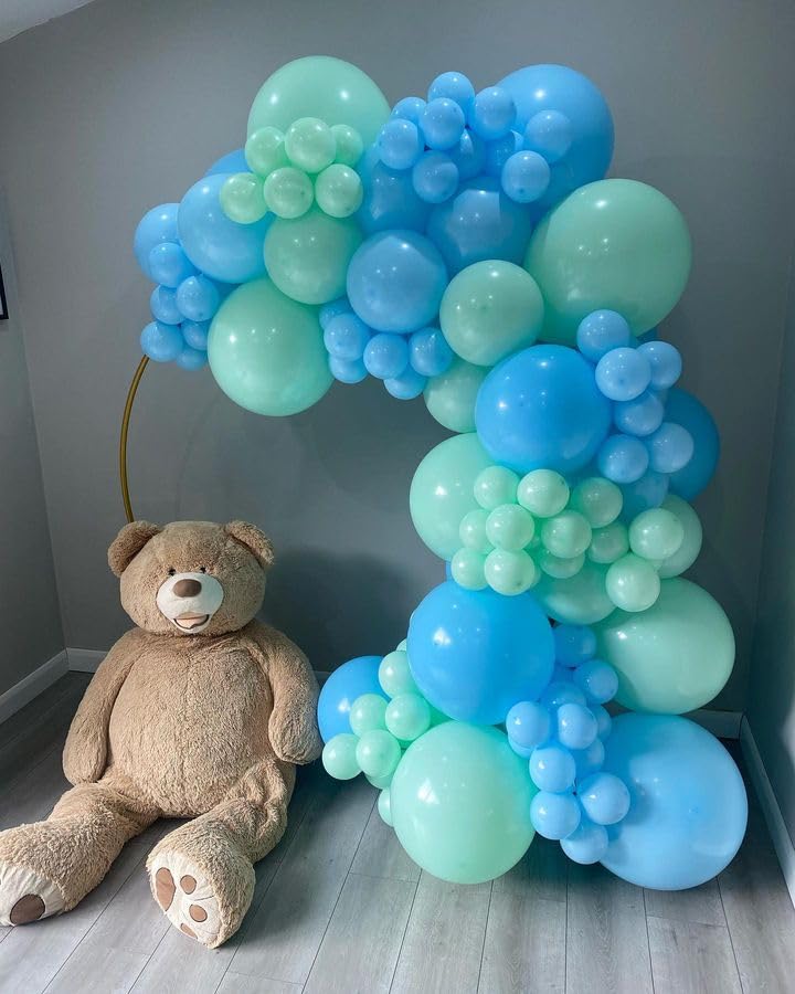 Bezente 36 Inch Blue Giant Balloons - 8 Pack Light Blue Latex Balloons for Birthday, Wedding, Baby Shower Decorations
