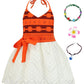 Aovclkid Girls Princess Costume Little Girls Movie Cosplay Outfits With Accessories(12-18M,Red)