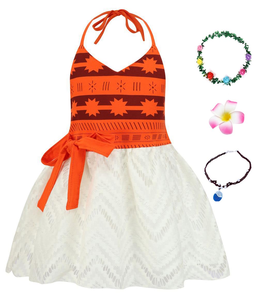 Aovclkid Girls Princess Costume Little Girls Movie Cosplay Outfits With Accessories(12-18M,Red)