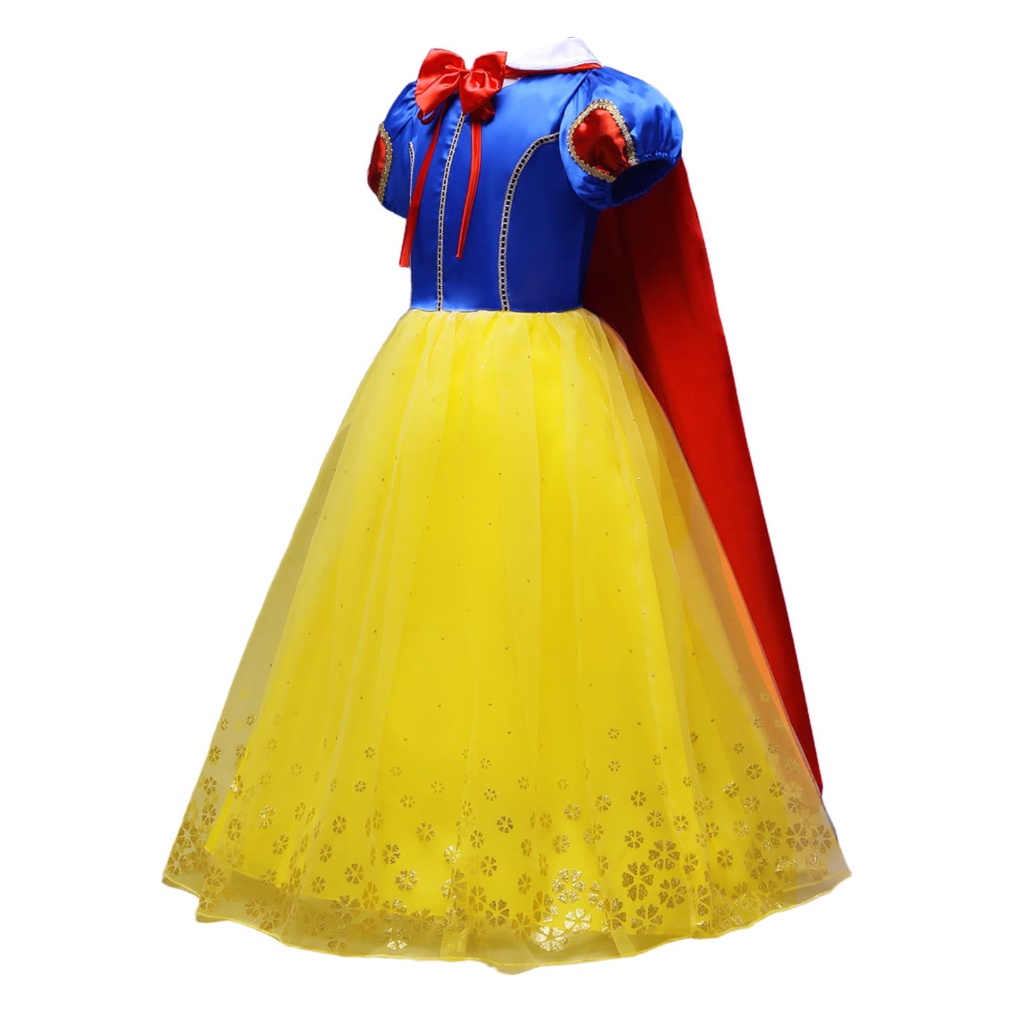 Chektin Princess Dress for Girls Halloween Costume Toddler Kids Birthday Party Cosplay Outfit with Accessories Yellow 3-4T