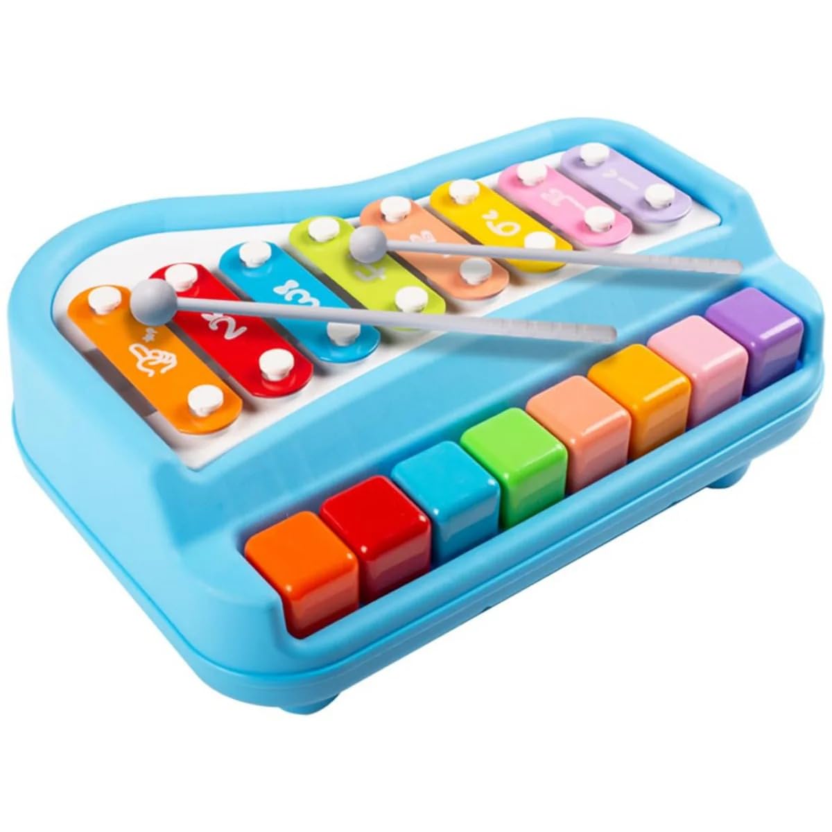 Khamosh Traders 2 In 1 Big Piano Xylophone Musical Toy For Kids 8 Tone Xylophone Learning Toys Preschool Musical Learning Instru