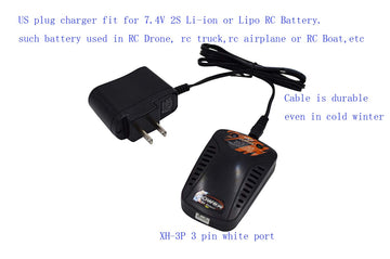 Blomiky 7.4V 800mA 2S Lipo Li-ion Battery Balance Charger Box with XH-3P Port for X8C RC Drone 18859E 9125 Q903 and SCX24 RC Tru