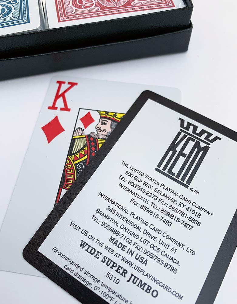 Kem Arrow Red And Blue Bridge Size Jumbo Index Playing Cards Height: 3.63' , Width: 2.38', Depth: 0.69