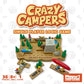 Project Genius Crazy Campers Logic Puzzle Game - 36 Challenges, Travel-Friendly, Multicolor, Ages 8+, Model PPT004