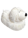Zugar Land Soft Shaggy Puffer Dog Toy (1 White) (8' X 5') Filled With Air For A Fun Squishy Stretchy Fidget Experience. Blue, Pink, White. (1 White)
