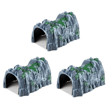 Nwfashion Model Scenery 1:160 Scale N Gauge Plastic Rockery Tunnel Track Train Accessories Toy (3Pcs)