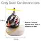 Wonuu Rubber Duck Toy Car Decoration Ornaments Grey Duck Car Dashboard Decorations Cool Glasses Duck With Propeller Helmet