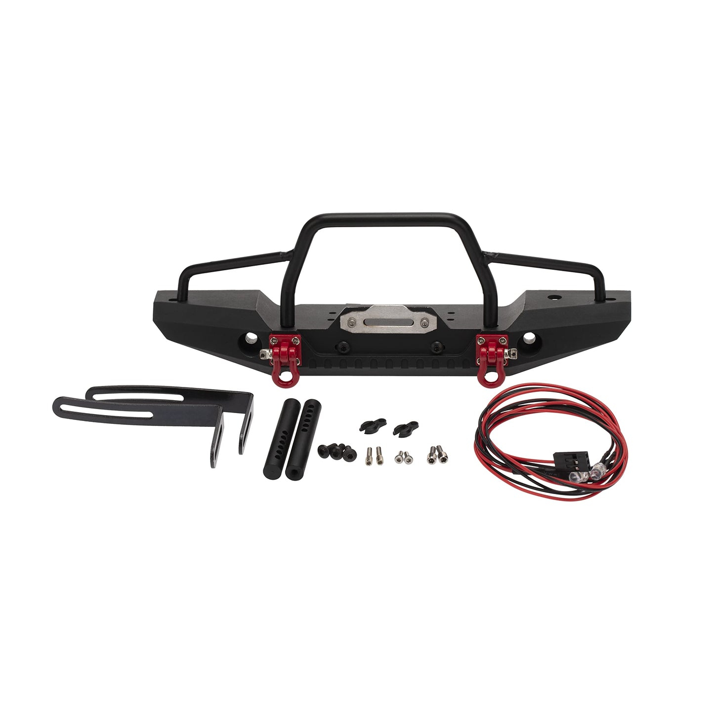 Treehobby RC Model Metal Car Front Bumper with 2 LED Light Compatible with 1/10 RC Crawler Car Traxxas TRX4 TRX-4 D90 D110 Defen