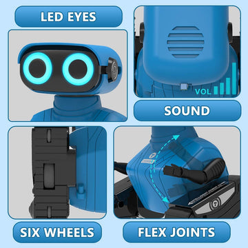 KaeKid Robots for Kids, 2.4Ghz Remote Control Robot Toys with LED Eyes & Flexible Arms, Dance & Sounds, RC Toys for 3 4 5 6 7 8